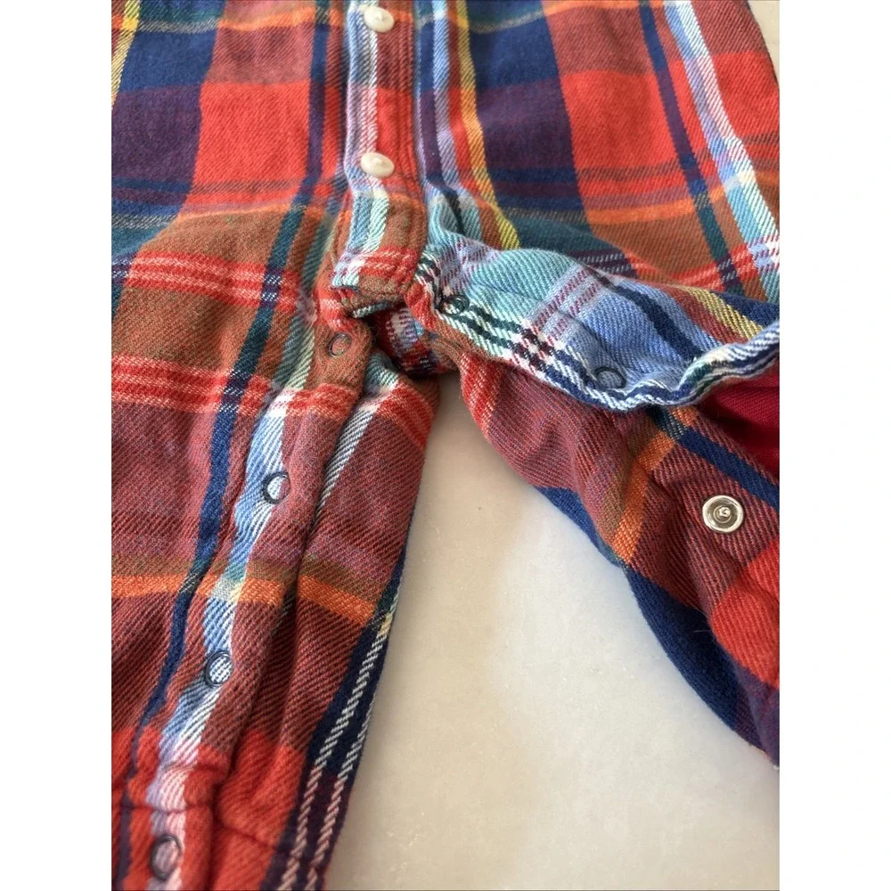 ralph lauren polo 6m Plaid One Piece Flannel Lined Lumberjack Suit Baby Boy